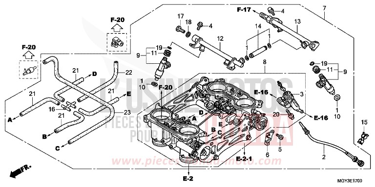 CORPS DE PAPILLON von VFR800X „Crossrunner“ PEARL FADELESS WHITE (NH341) von 2011